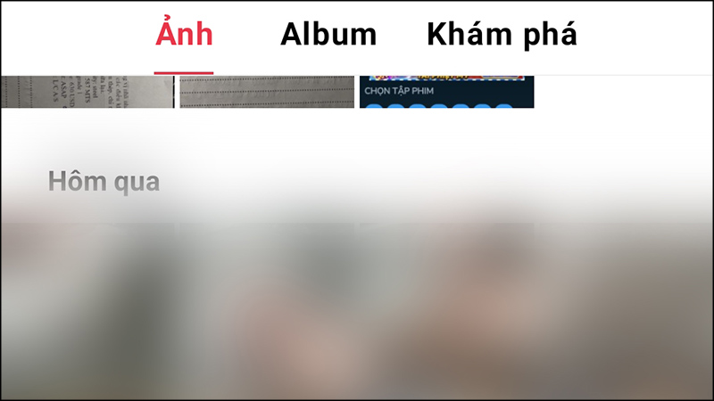 Giao diện mục Ảnh